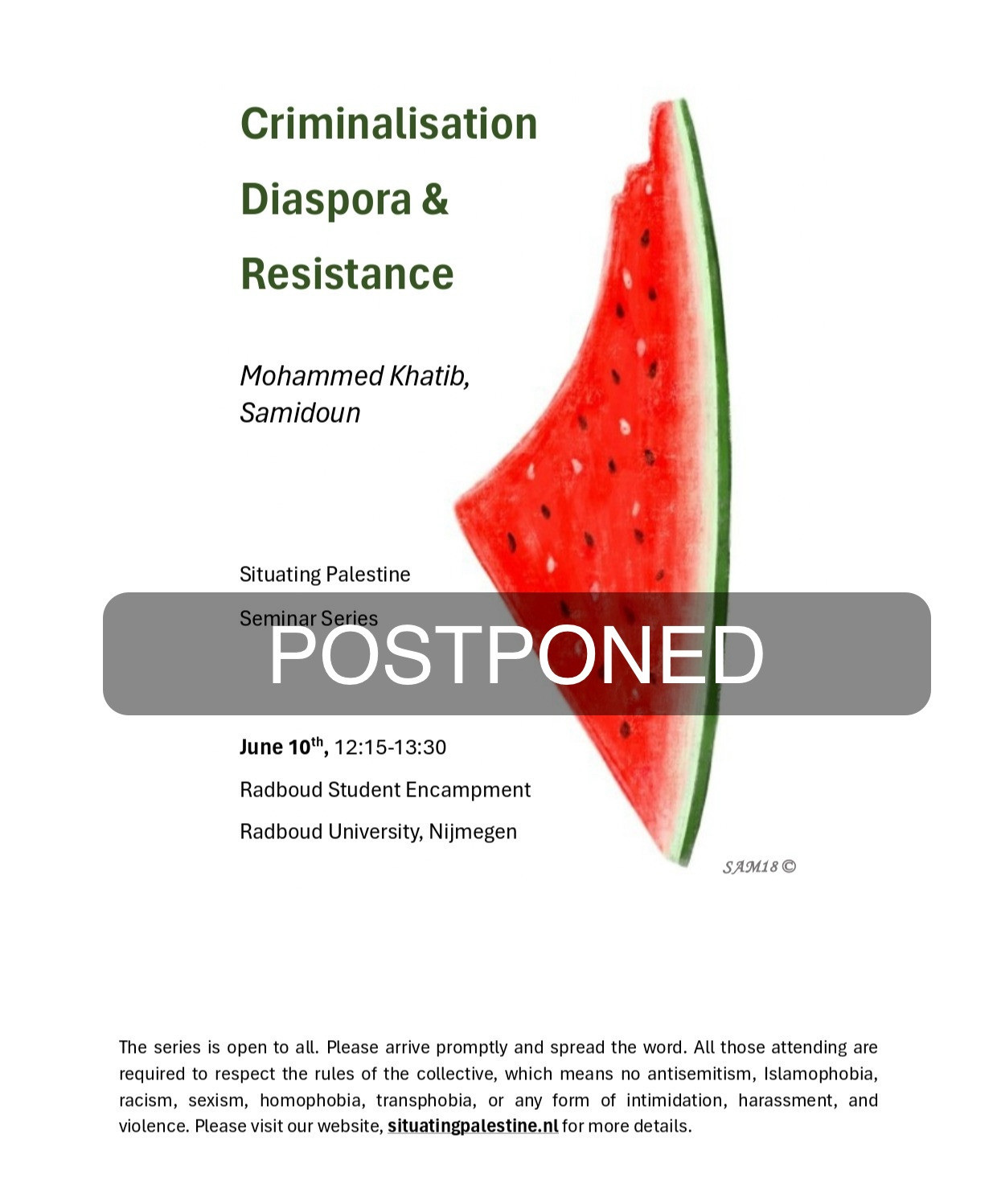 POSTPONED: Criminalisation, Diaspora & Resistance